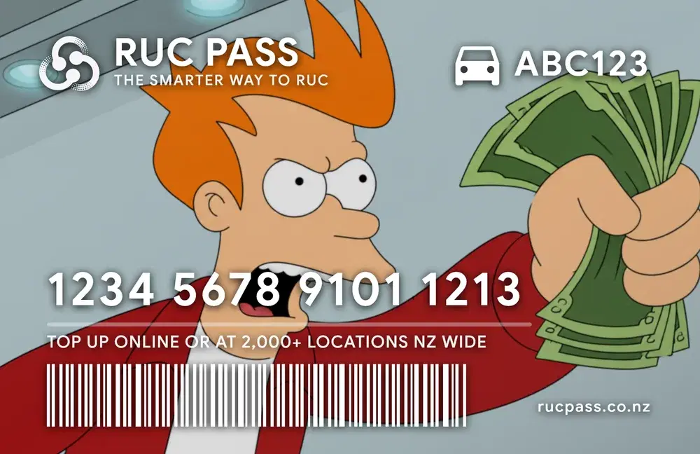Take My Money custom RUC Pass card design